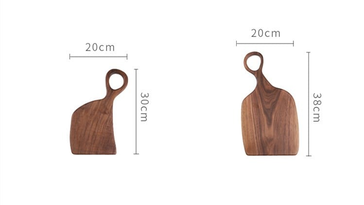 Lot de 2 planches à découper en noyer noir avec poignée
