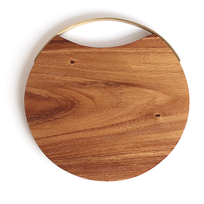 Planche à pain ronde en bois d’acacia avec anse