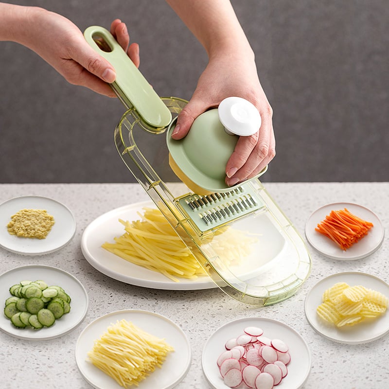 Mandoline légère 6 lames avec bol et manche
