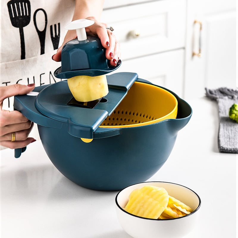 Mandoline multi-usage avec bol intégré