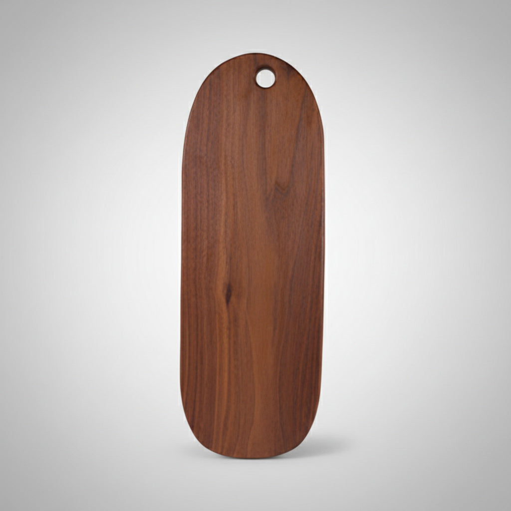 Grande planche à découper en noyer noir ovale