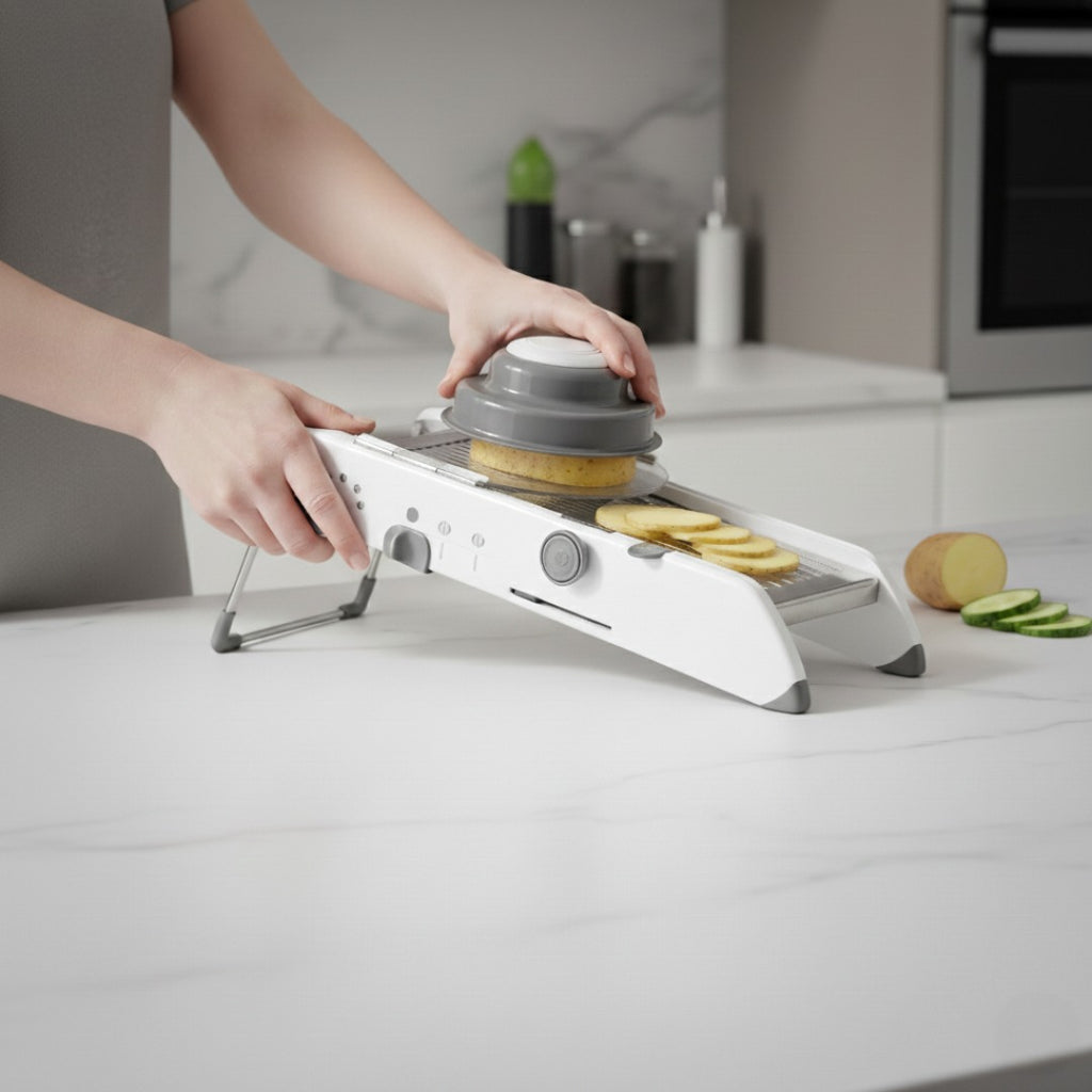 Mandoline inox réglable manuelle professionnelle