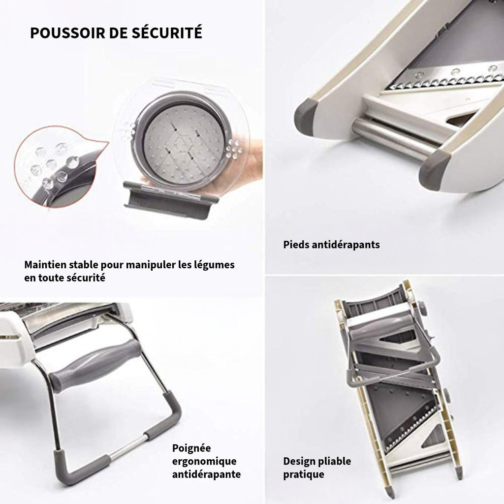 Mandoline inox réglable manuelle professionnelle