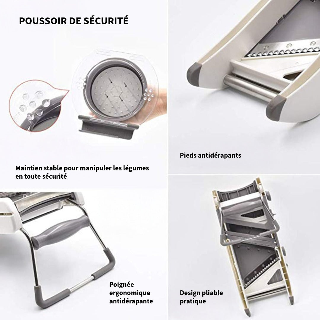 Mandoline inox réglable manuelle professionnelle