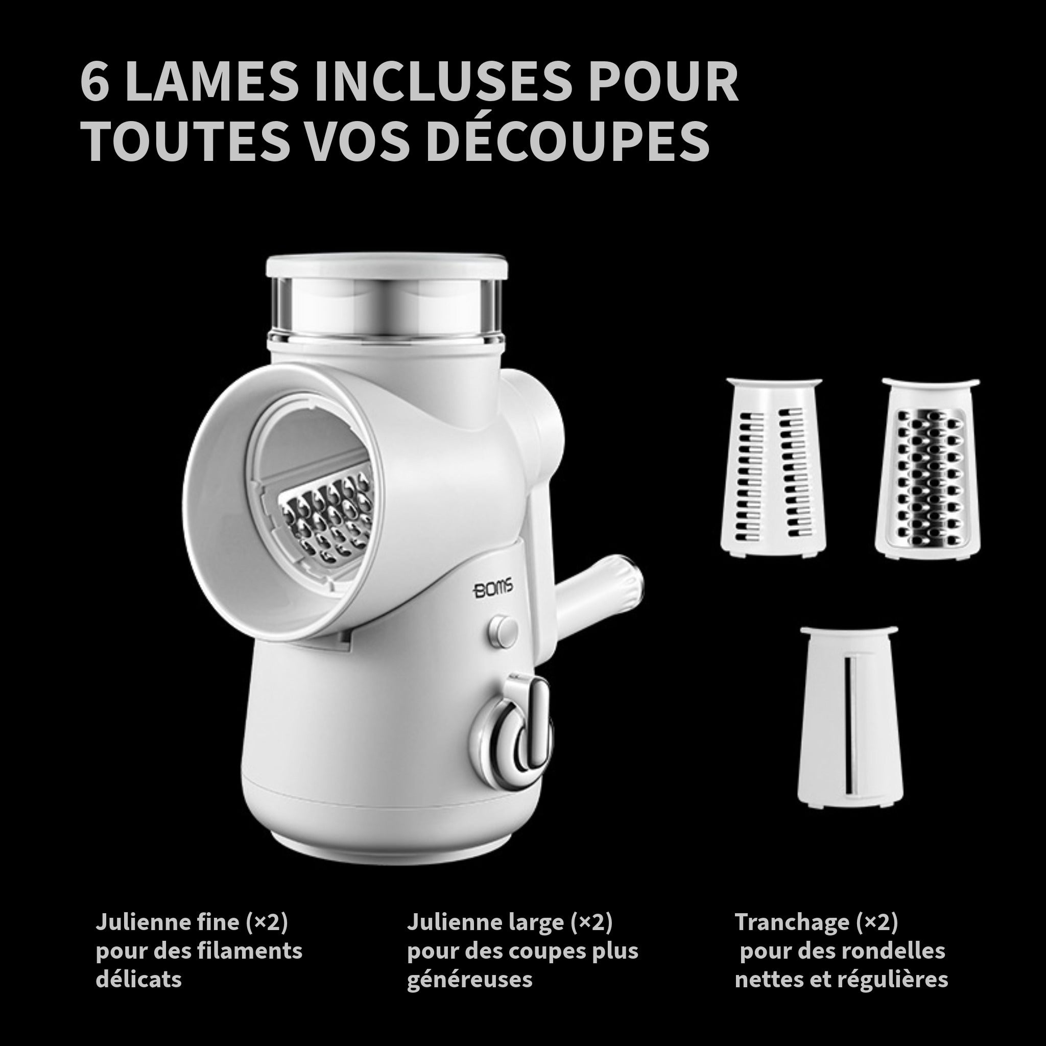 Mandoline rotative multi-fonction sécurisée