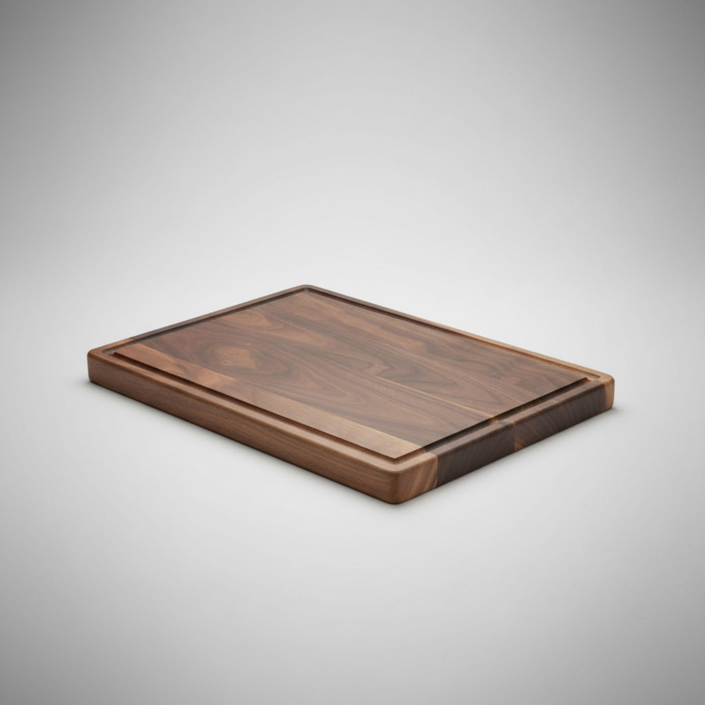Planche à découper en noyer avec rigole rectangulaire