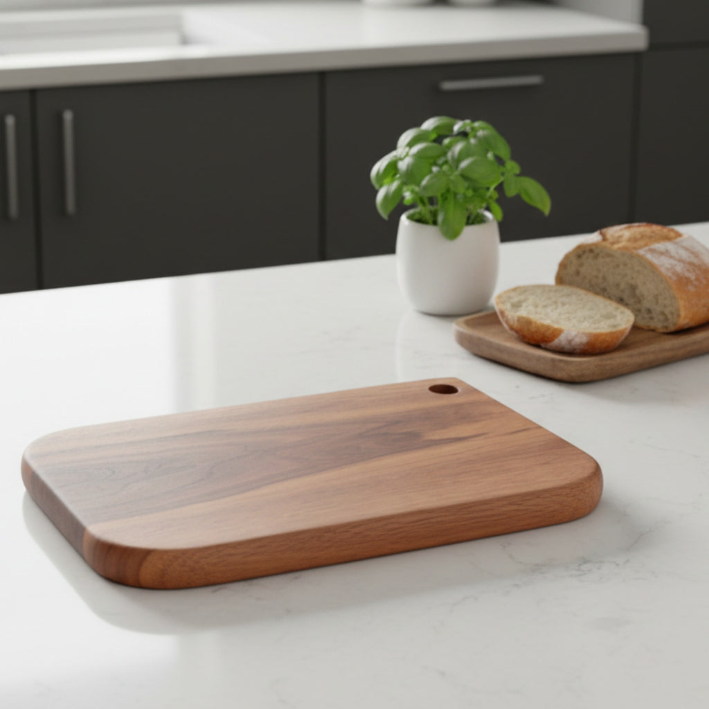 Planche à découper en noyer noir design naturel