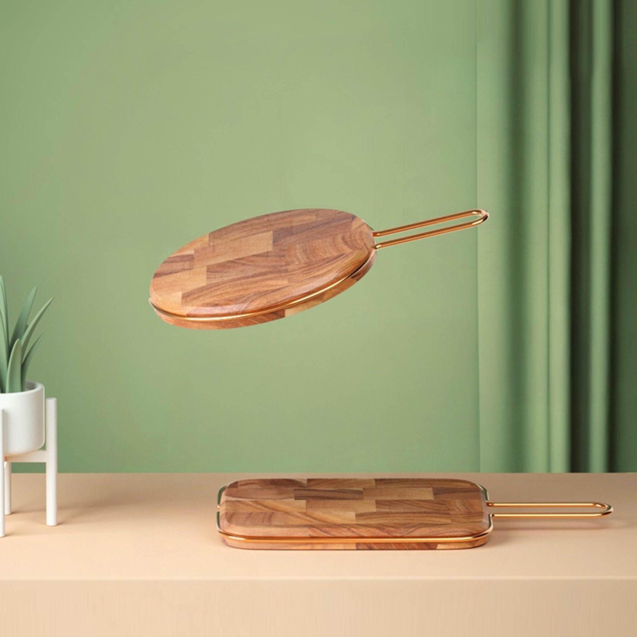 Planche en bois massif pour steak, pain et service