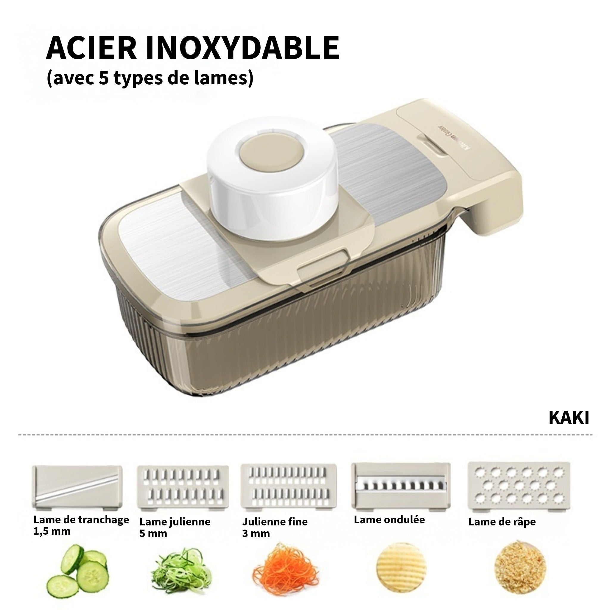 Mandoline multifonction 5 lames pour légumes