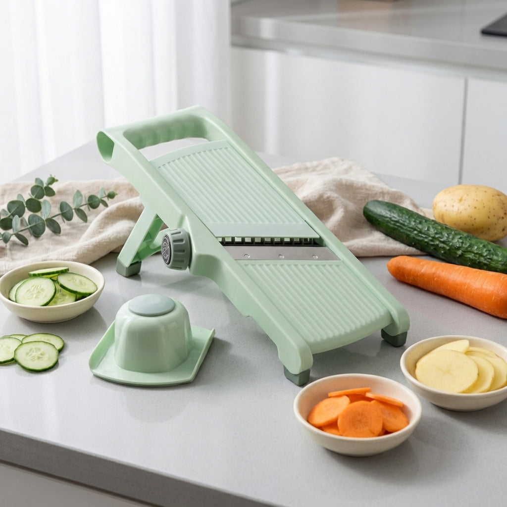 Mandoline réglable inox avec protège-main