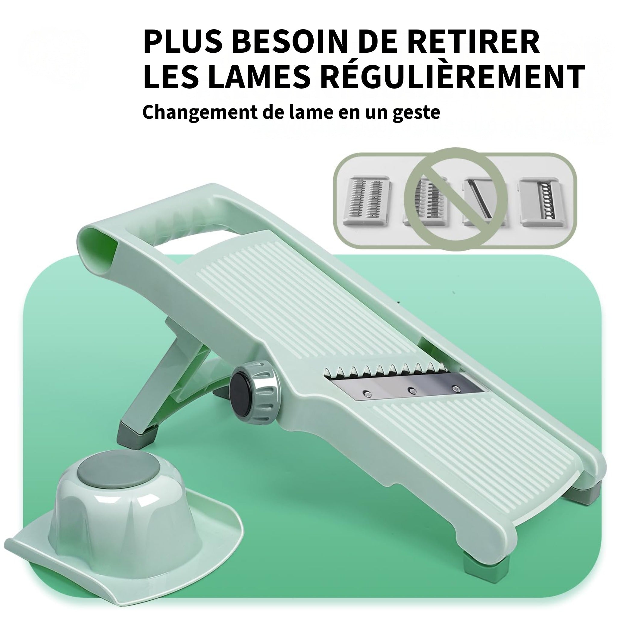Mandoline réglable inox avec protège-main