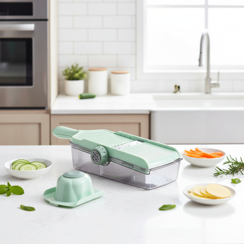 Mandoline réglable inox avec protège-main
