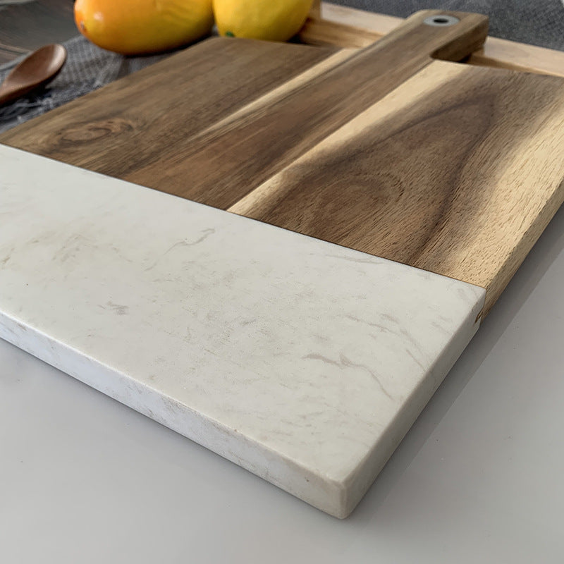 Planche à découper carrée marbre & acacia double face